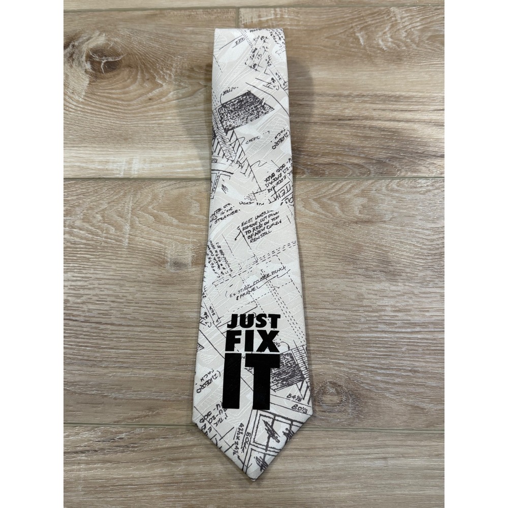 Home Improvement Just Fix It Blueprint Necktie Men's Polyester